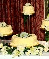 Four Yellow Baskets Wedding Cake